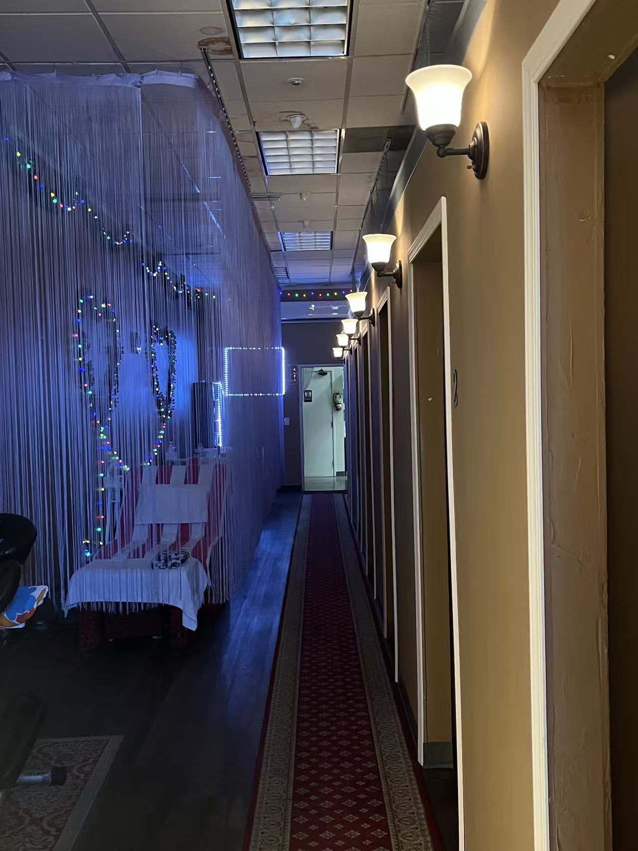 Hallway with lights